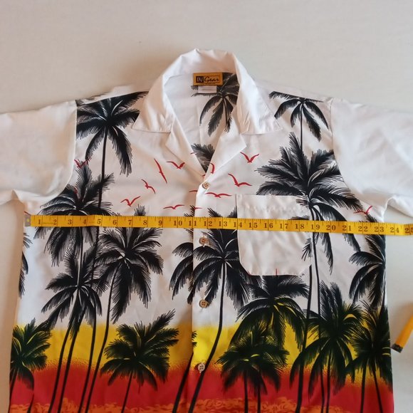 INGear Hawaiian palm tree patterned lightweight short sleeve Shirt size M - Picture 3 of 7
